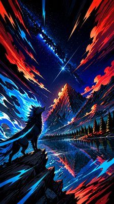 Shonen Action Anime Art Style phone wallpaper example