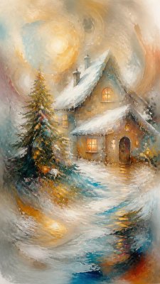 Lyrical Abstraction Art Style Christmas card example
