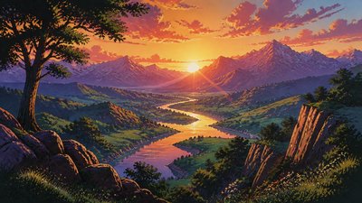 Classic 90s Anime Art Style desktop wallpaper example