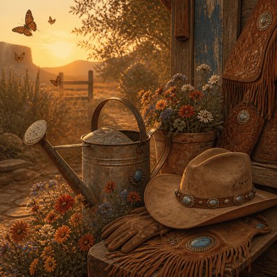 Cowboycore Aesthetic coloring page example