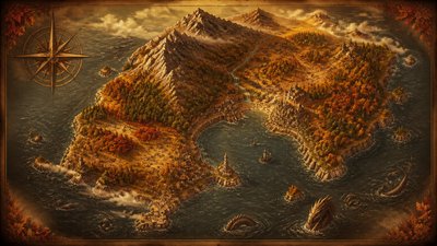 Autumncore Aesthetic fantasy map example