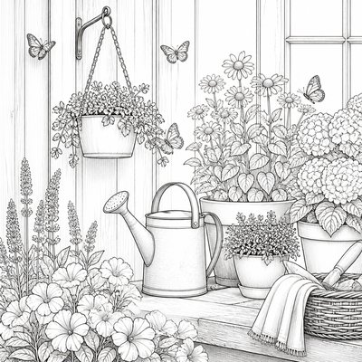 Modern Farmhouse Interior Design coloring page example