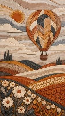 Nerikomi Ceramic Art Style greeting card example