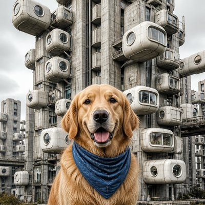 Metabolist Architecture pet portrait example