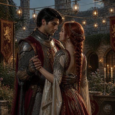 Knightcore Aesthetic couple portrait example