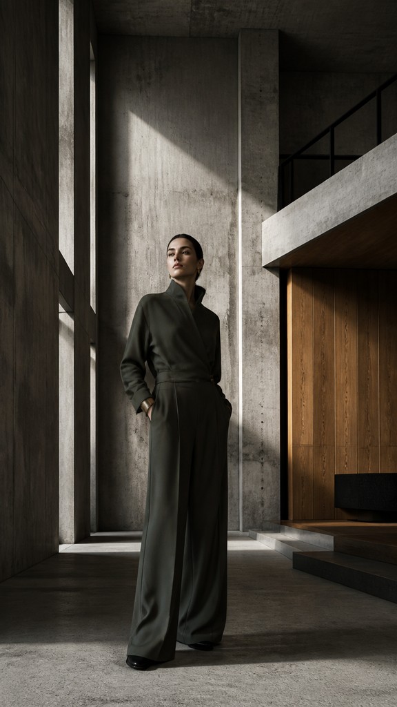 full-length portrait of an elegant figure — Brutalist Interior Design
