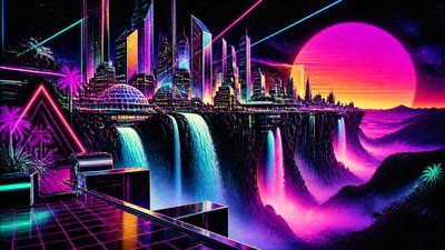 80s Retro Aesthetic concept art example