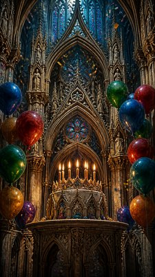 Gothic Architecture Art birthday card example