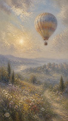 Atmospheric Impressionism Art Style greeting card example