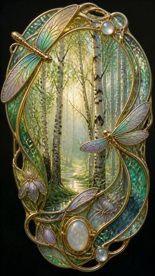 Art Nouveau Jewelry Design wall art print example