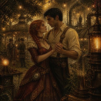 Steampunk Fantasy Art couple portrait example