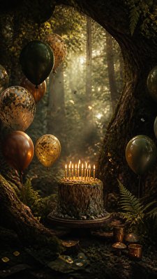 Forest Nature Art birthday card example