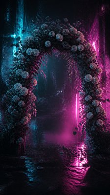 Cyberpunk Sci-Fi Art wedding invitation example