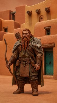 Adobe Pueblo Architecture tabletop character portrait example
