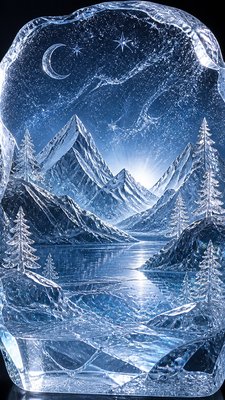 Ice Sculpture Art Style phone wallpaper example