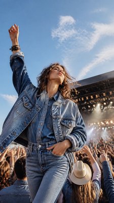 Denim-on-Denim Fashion Style flyer example