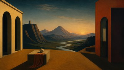 Metaphysical Painting Art Style desktop wallpaper example