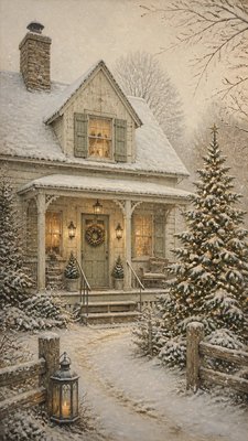 Rustic Farmhouse Furniture Art Christmas card example