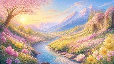 Bloomcore Aesthetic desktop wallpaper example