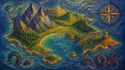 Post-Impressionism Art Style fantasy map example