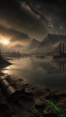 Post-Apocalyptic Sci-Fi Art phone wallpaper example