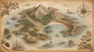 Botanical Nature Art fantasy map example