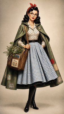 Vintage 50s Fashion Style character design example