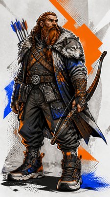 Streetwear Fashion Design tabletop character portrait example