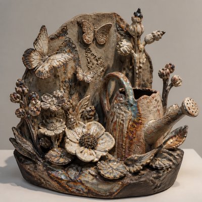 Contemporary Sculptural Ceramic Art Style coloring page example