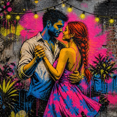 Street Art Style couple portrait example