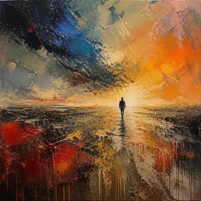 Abstract Expressionist Modern Art Style album cover example