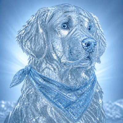 Ice Sculpture Art Style pet portrait example