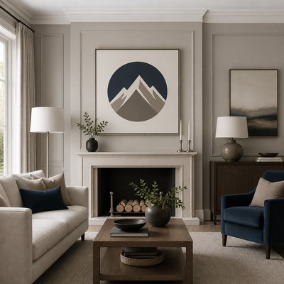 Transitional Interior Design logo concept example