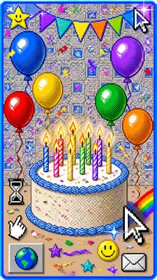 Webcore Aesthetic birthday card example