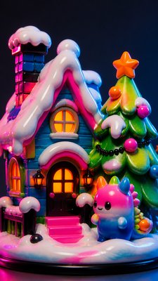 Japanese Toy Art (Sofubi) Christmas card example