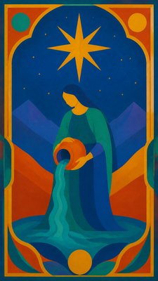 Color Field Abstract Art Style tarot card example