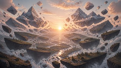 Floating Islands desktop wallpaper example
