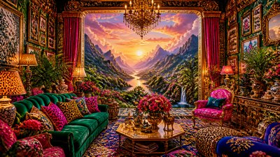 Maximalist Interior Design desktop wallpaper example
