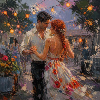 Urban Impressionism Art Style couple portrait example