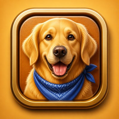 Skeuomorphic Icon Design pet portrait example