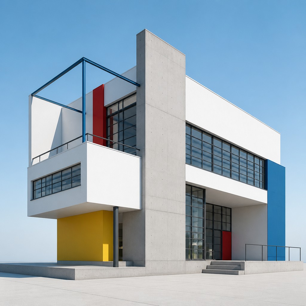 a paper plane, clean minimal composition on a plain background, no text — Bauhaus Architecture icon