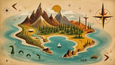 Mid-Century Modern Furniture Art fantasy map example
