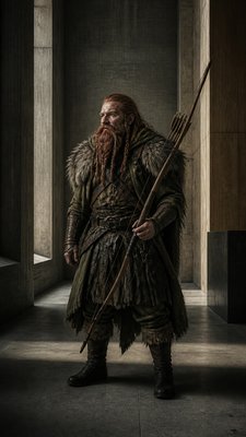 Brutalist Interior Design tabletop character portrait example