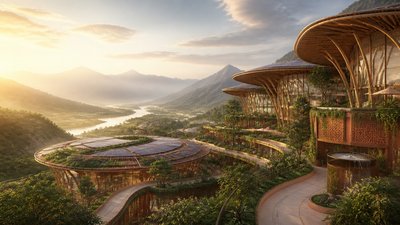 Sustainable Architecture Art desktop wallpaper example
