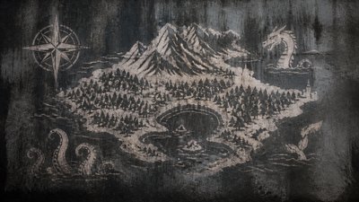 Reverse Graffiti Street Art Style fantasy map example