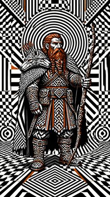 Op Art Style tabletop character portrait example
