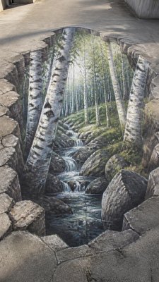3D Illusion Street Art Style wall art print example