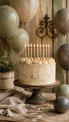 Rustic Farmhouse Furniture Art birthday card example
