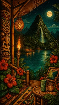 Tiki Aesthetic phone wallpaper example