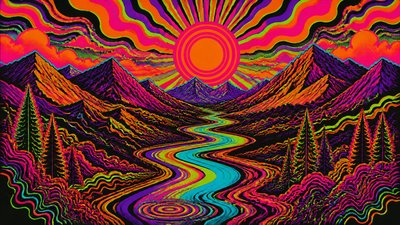 Psychedelic Poster Design desktop wallpaper example
